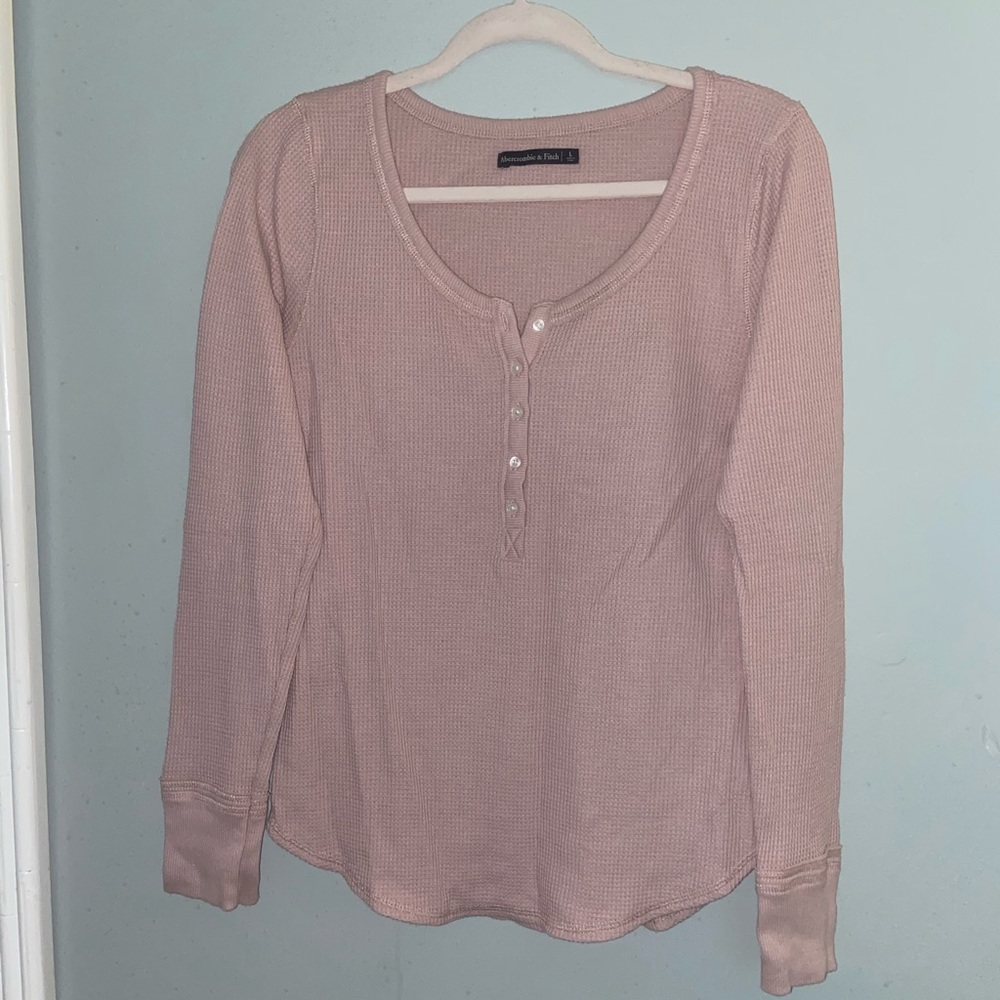 Long sleeve Abercrombie and Fitch pink shirt